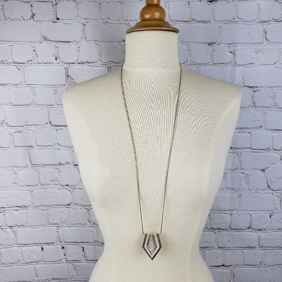 Vintage Chevron Diamond Shape Multi Metal Pendant Unique Slide Adjustments - Picture 9 of 9